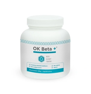 OK BETA+ / 150g, přírodní složky chrupavek, přírodní vápník 40%, odkyselení a čistění, dna